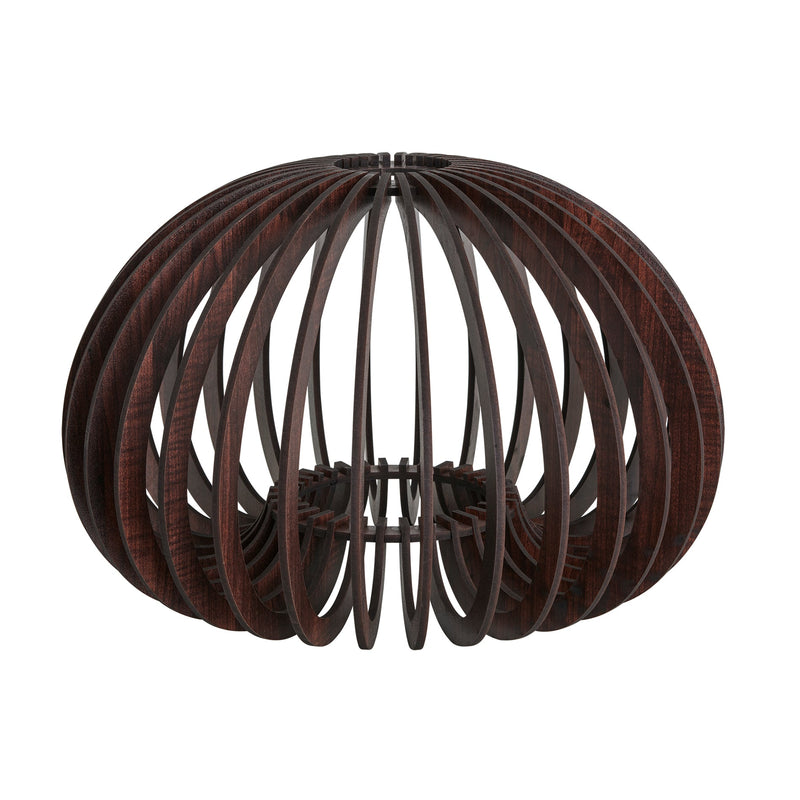 Rift Slatted Wooden Mushroom Wooden Pendant Light - Dark