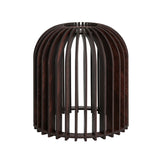 Rift Slatted Wooden Small Cone Pendant Light - Dark