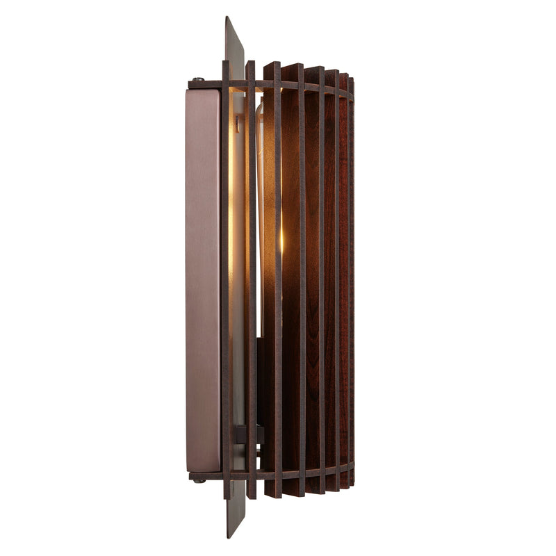 Rift Slatted Wooden Wall Light - Dark