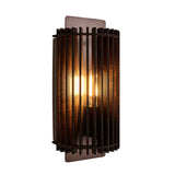 Rift Slatted Wooden Wall Light - Dark