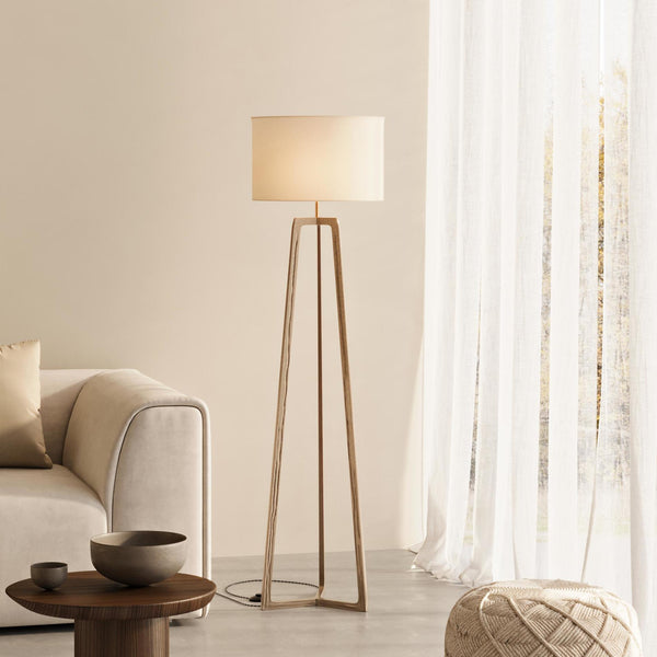 Ornate Tripod Floor Lamp - Brass