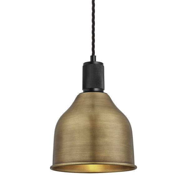 Ribbed Cone Pendant - 7 Inch