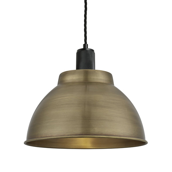 Ribbed Dome Pendant - 13 Inch