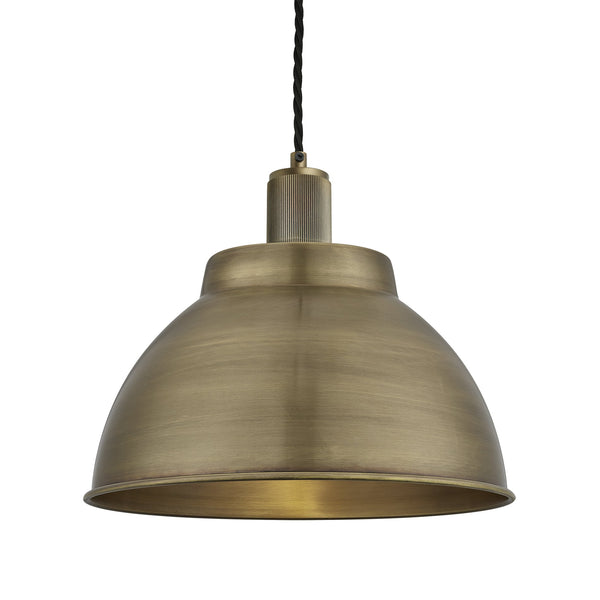 Ribbed Dome Pendant - 13 Inch