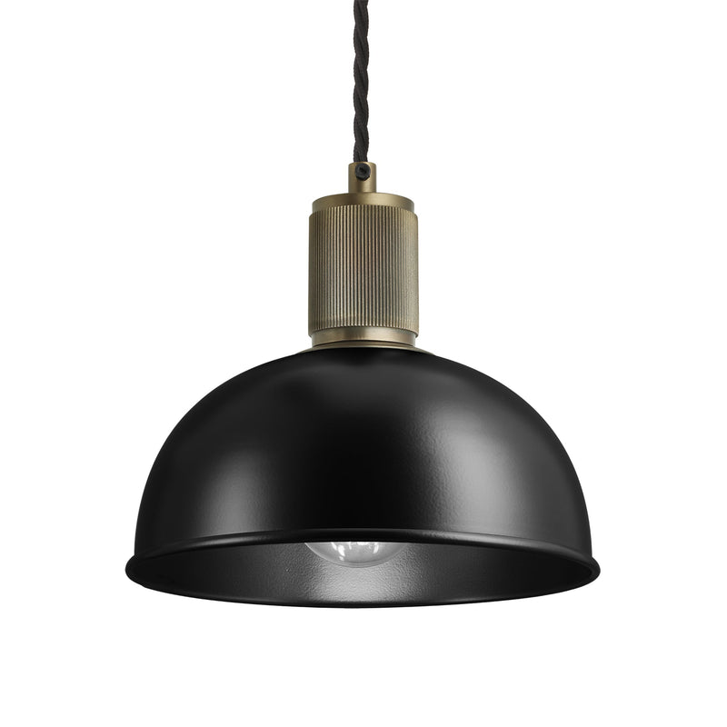Ribbed Dome Pendant - 8 Inch
