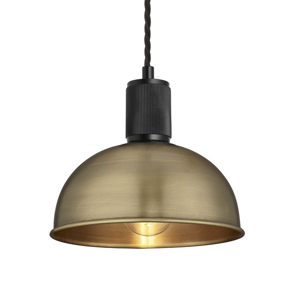 Ribbed Dome Pendant - 8 Inch