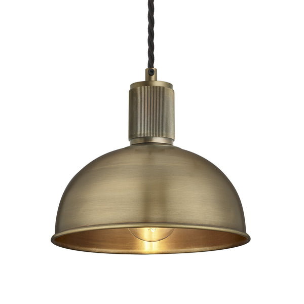Ribbed Dome Pendant - 8 Inch