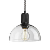 Ribbed Glass Dome Pendant - 8 Inch