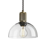 Ribbed Glass Dome Pendant - 8 Inch