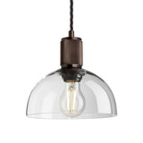 Ribbed Glass Dome Pendant - 8 Inch