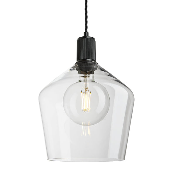 Ribbed Glass Schoolhouse Pendant - 10 Inch