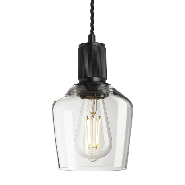 Ribbed Glass Schoolhouse Pendant - 5.5 Inch