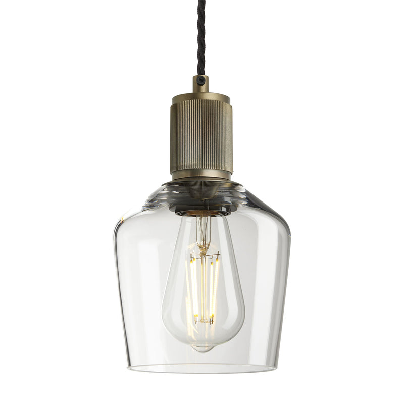 Ribbed Glass Schoolhouse Pendant - 5.5 Inch