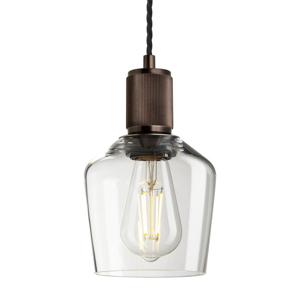 Ribbed Glass Schoolhouse Pendant - 5.5 Inch