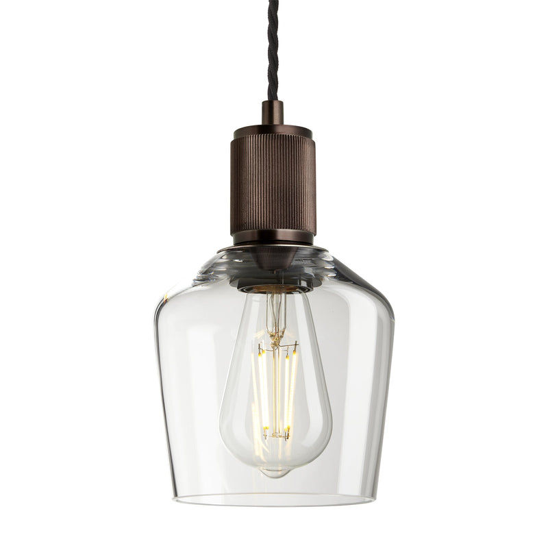 Ribbed Glass Schoolhouse Pendant - 5.5 Inch
