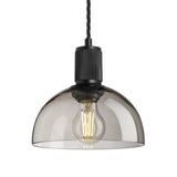 Ribbed Glass Dome Pendant - 8 Inch