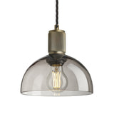 Ribbed Glass Dome Pendant - 8 Inch