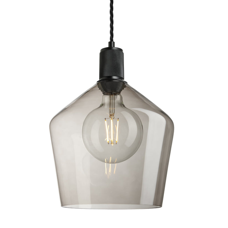 Ribbed Glass Schoolhouse Pendant - 10 Inch