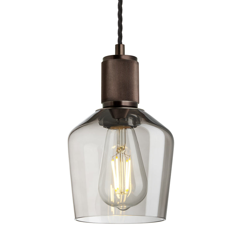 Ribbed Glass Schoolhouse Pendant - 5.5 Inch