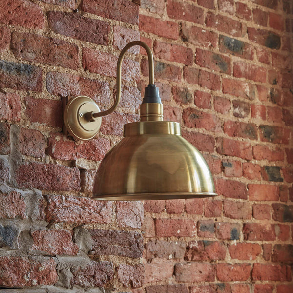 Swan Neck Dome Wall Light - 13 Inch