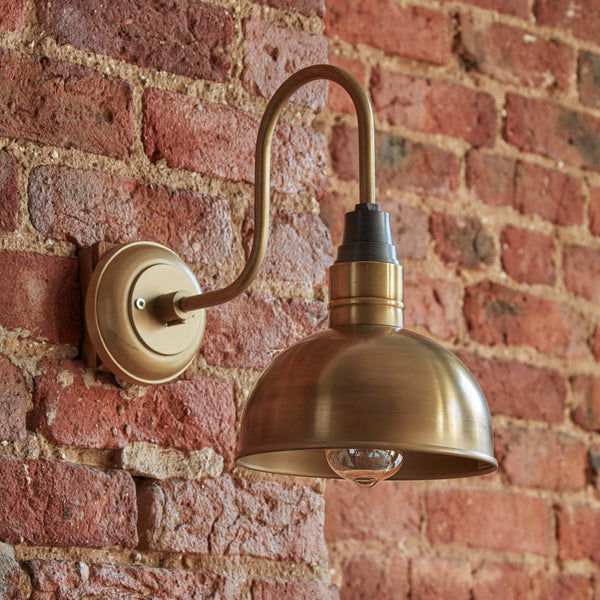 Swan Neck Dome Wall Light - 8 Inch
