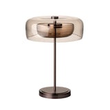 Selby Layered Glass Round Table Lamp - Mocha - Bronze