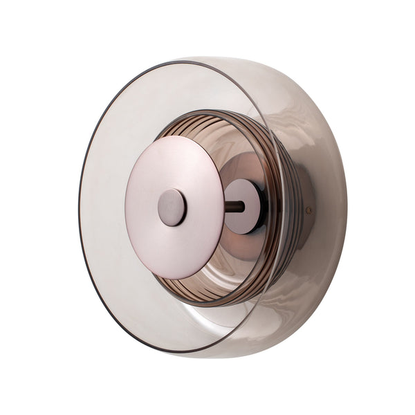 Selby Layered Glass Round Diffuser Wall Light - Bronze