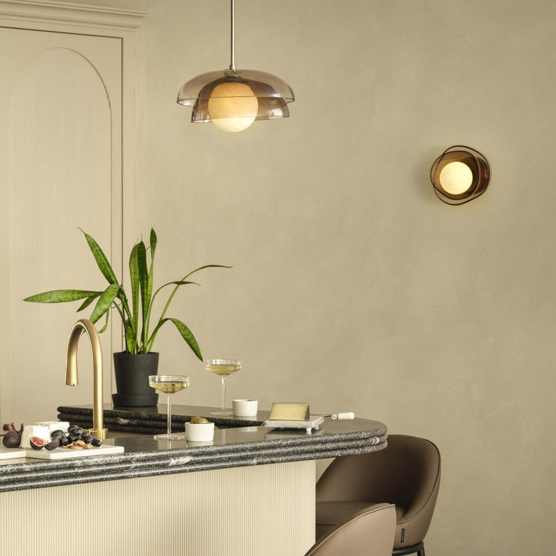 Dulwich Layered Glass Wall Light  - Mocha