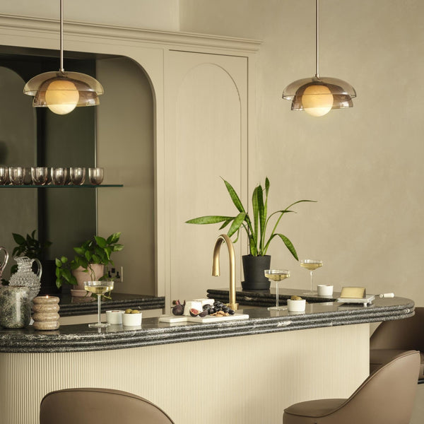 Dulwich Layered Glass Pendant  Light  - Mocha