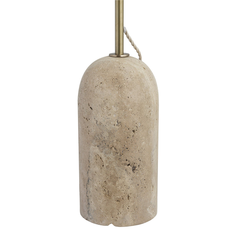 Travertine Cone Floor Lamp - Natural & Brass