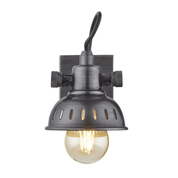 Swivel Spotlight Wall Light - Single - Pewter