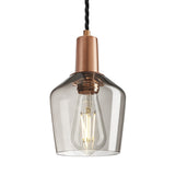Sleek Smoked Glass Schoolhouse Pendant - 5.5 Inch