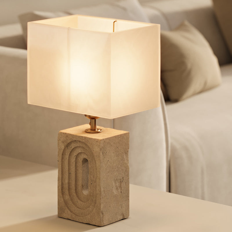 Travertine Rectangular Table Lamp