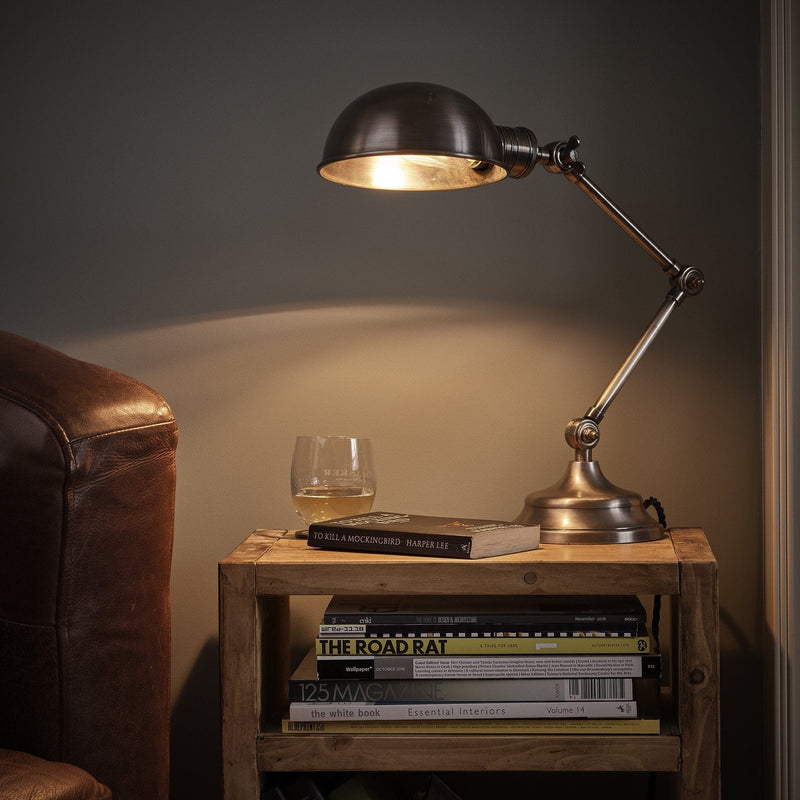 Brooklyn Pharmacy Adjustable Dome Table Lamp - 7 Inch - Gunmetal