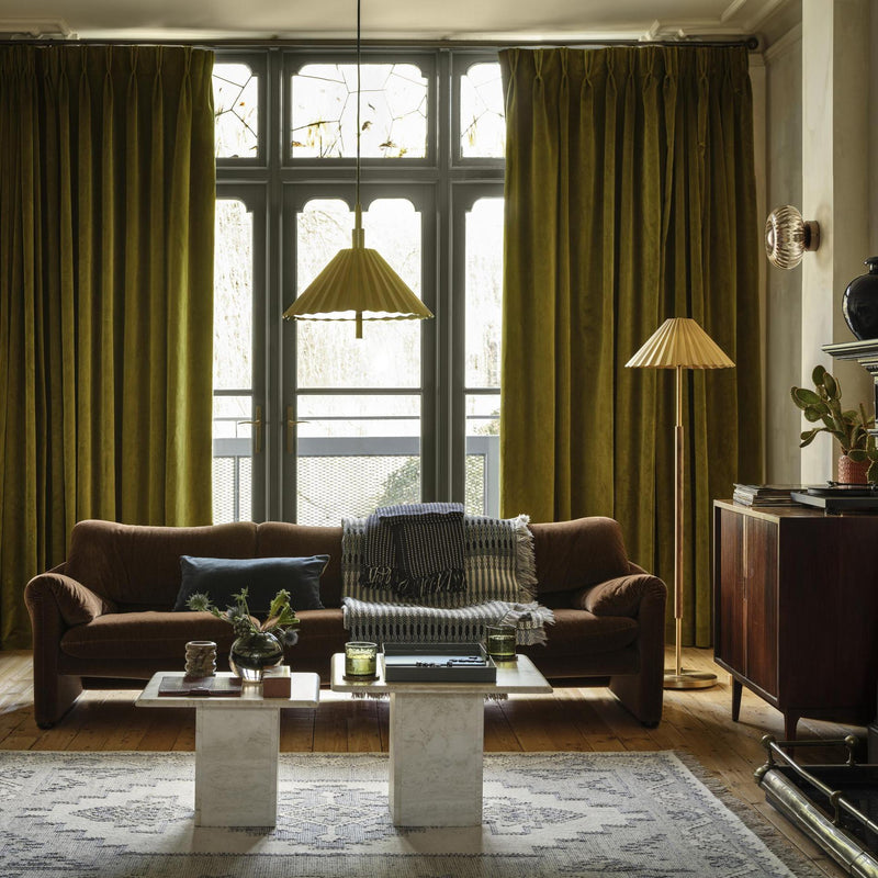 Wycombe Umbrella Pleated Pendant Light - Brass