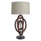 Wooden Geometric Circle Table Lamp
