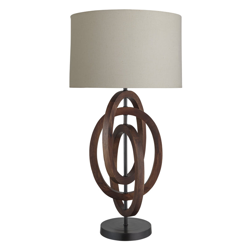 Wooden Geometric Circle Table Lamp