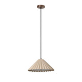 Wycombe Ceramic Umbrella Pleated Pendant Light - Natural