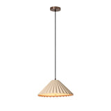 Wycombe Ceramic Umbrella Pleated Pendant Light - Natural