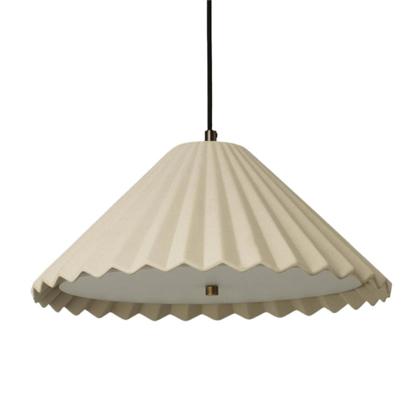 Wycombe Ceramic Umbrella Pleated Pendant Light - Natural