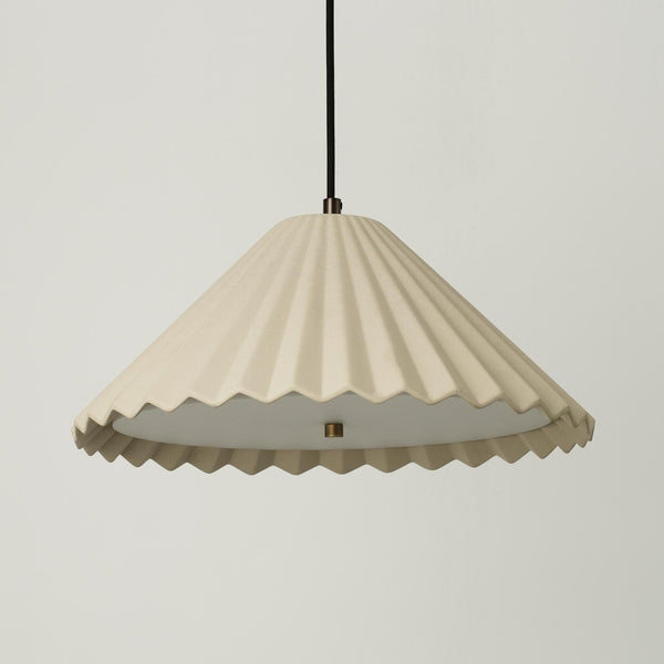Wycombe Ceramic Umbrella Pleated Pendant Light - Natural