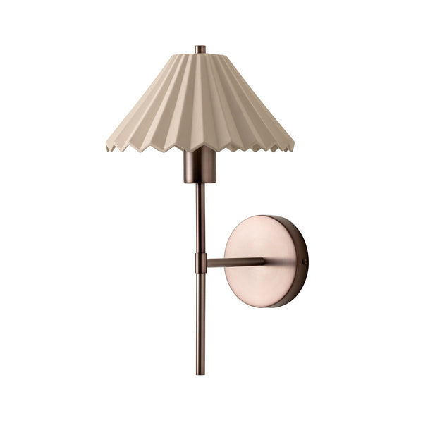Wycombe Ceramic Umbrella Pleated Wall Light - Natural