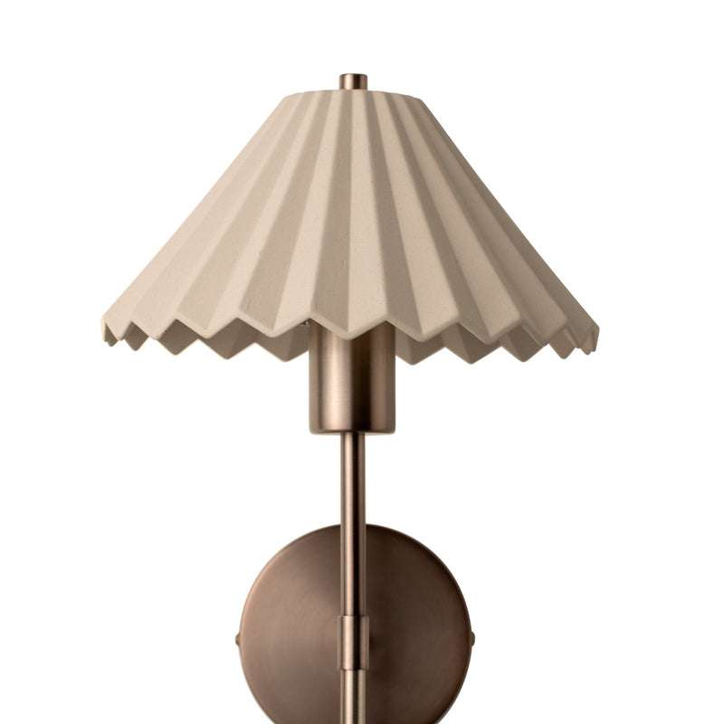 Wycombe Ceramic Umbrella Pleated Wall Light - Natural