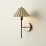 Wycombe Ceramic Umbrella Pleated Wall Light - Natural