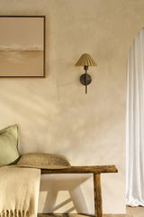 Wycombe Ceramic Umbrella Pleated Wall Light - Natural