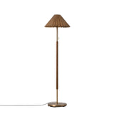 Wycombe Umbrella Pleated Floor Lamp - Brass