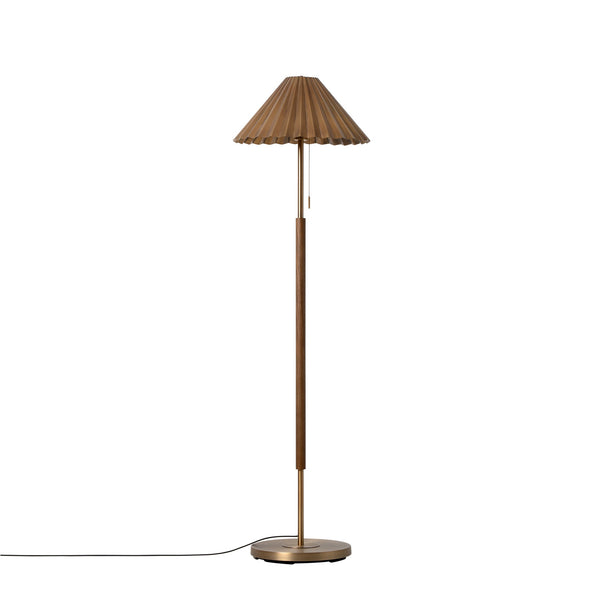 Wycombe Umbrella Pleated Floor Lamp - Brass