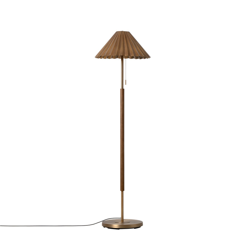 Wycombe Umbrella Pleated Floor Lamp - Brass