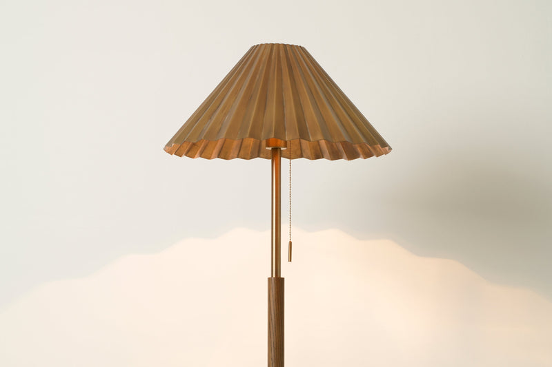 Wycombe Umbrella Pleated Floor Lamp - Brass