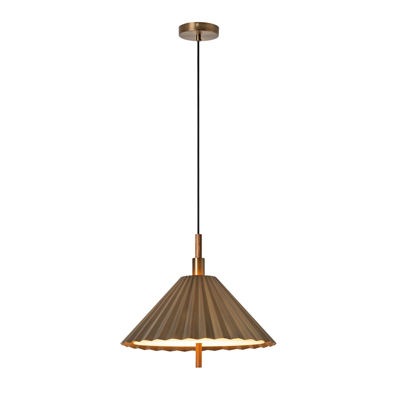 Wycombe Umbrella Pleated Pendant Light - Brass